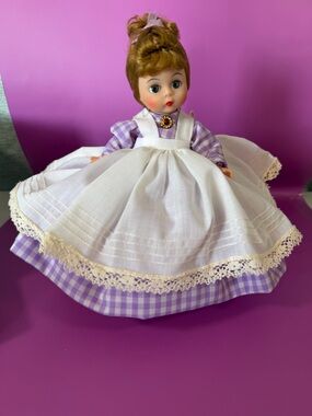 Vtg Madame Alexander “Meg” #414 8” Little Women Collection Doll Tag,Box, Stand